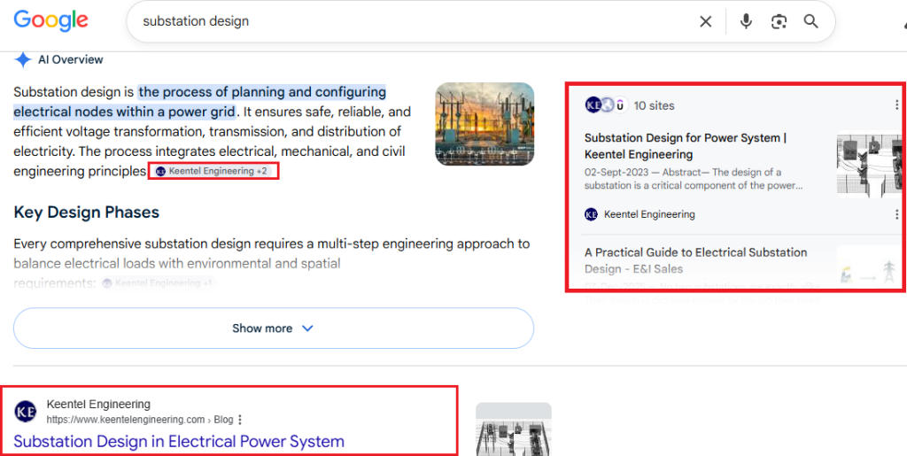 ai overview of keentel engineering by dexora digital.com