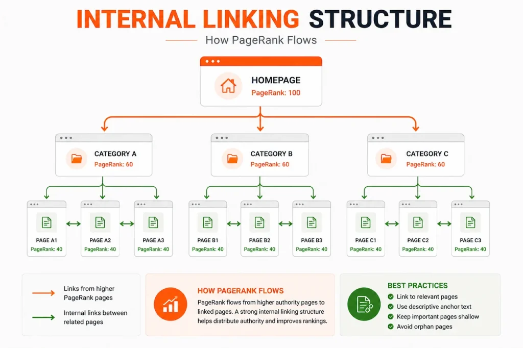 internal linking structure for on-page seo'