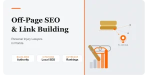 Off-page SEO and link building strategies for personal injury lawyers in Florida — featuring backlink authority, local citations, and ranking growth visuals