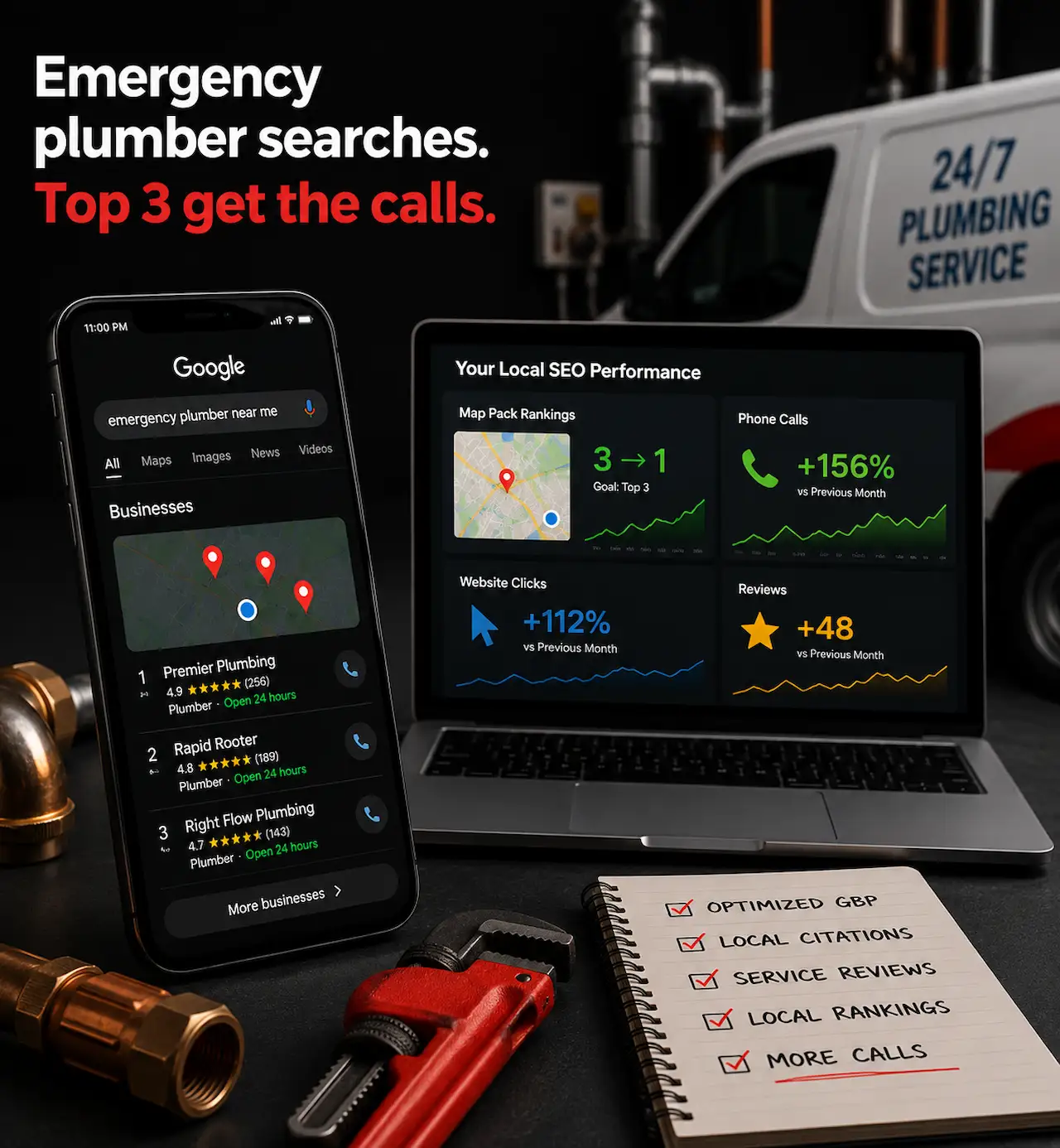 Someone searched 'emergency plumber near me' at 11pm. Three names came up. Yours was not one of them