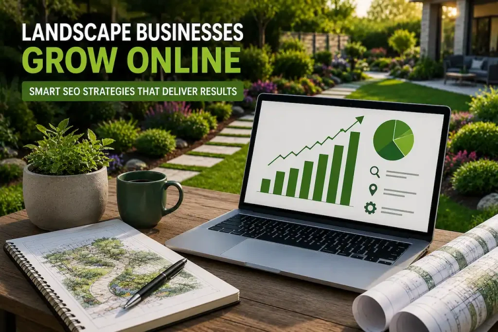 Landscaping SEO services with organic traffic growth, local search optimization, and digital marketing strategy for landscaping businesses.