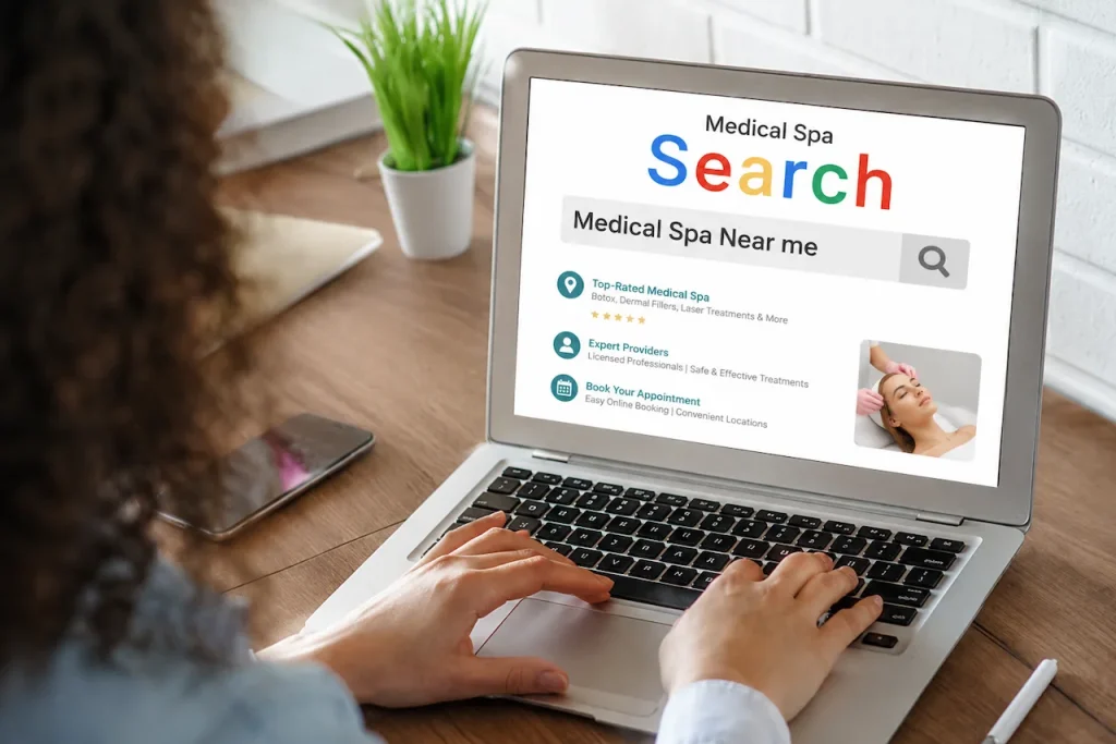Medical spa SEO services with local search optimization, online appointment growth, and search visibility for aesthetic clinics.