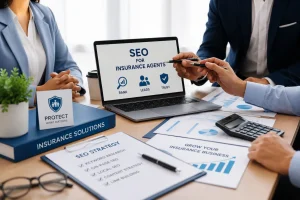 Insurance agent SEO services with local search optimization, lead generation, online visibility, and digital marketing strategy.