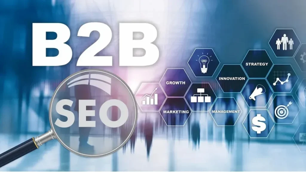 B2B SEO strategy with enterprise search optimization, lead generation, business growth, and digital marketing performance.