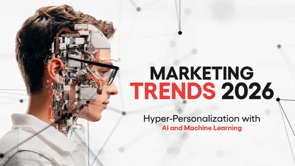 AI-powered marketing trends for 2026 featuring hyper-personalization and machine learning.