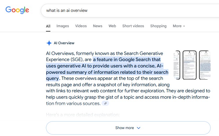 Google AI Overviews and ChatGPT search results