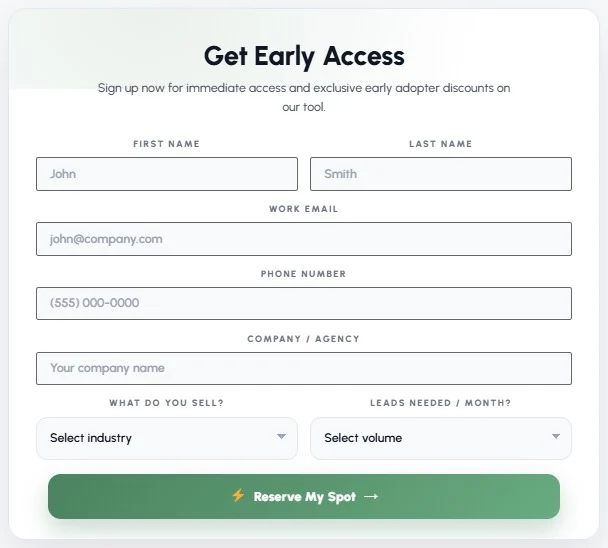 OnlyOwners website design, screen 2