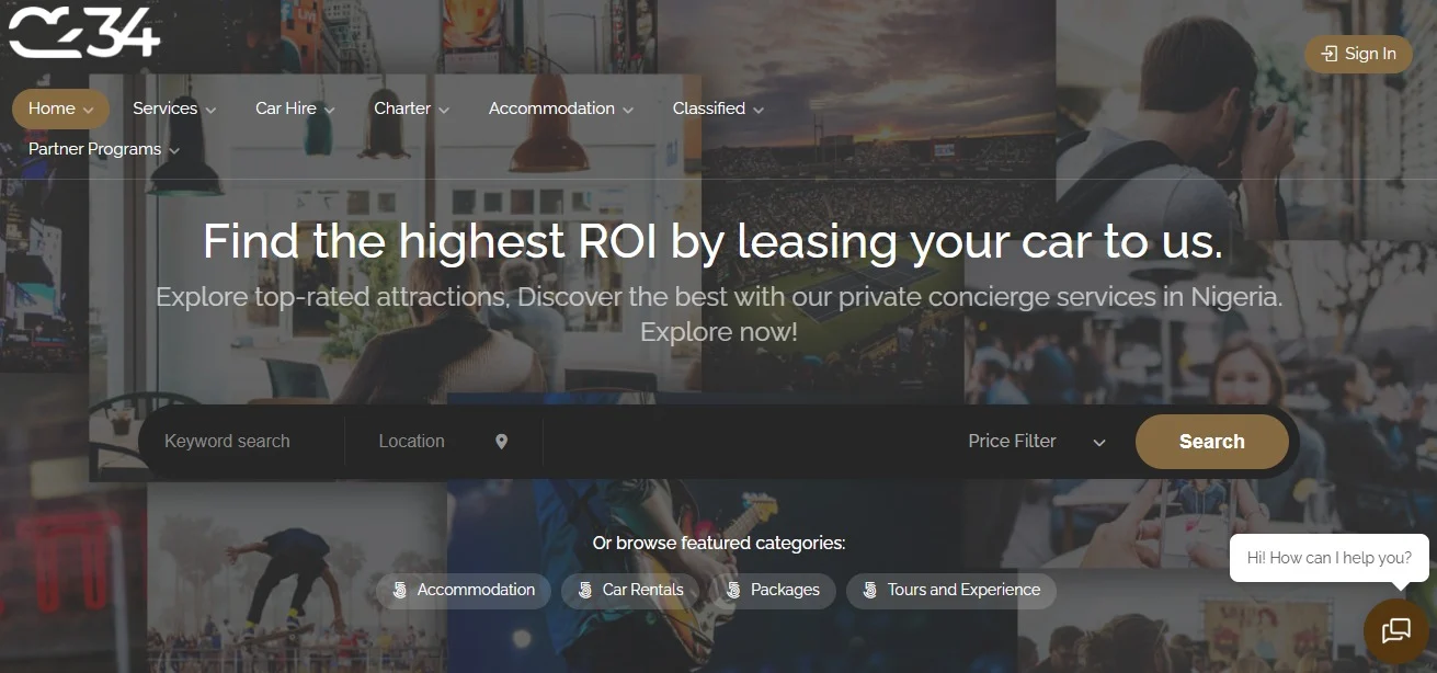 Concierge 234 luxury concierge services website design in South Africa