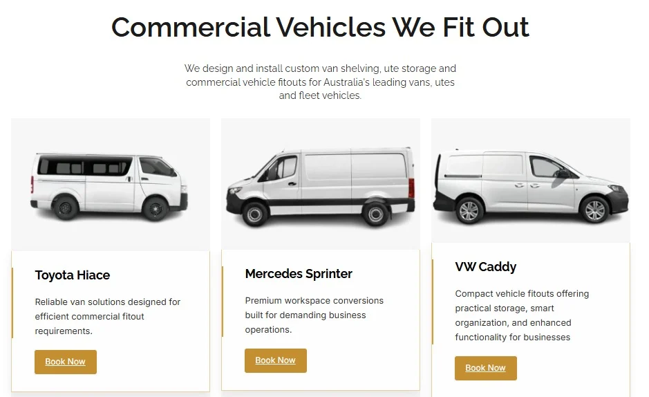 Fleet Fitout website design, screen 3