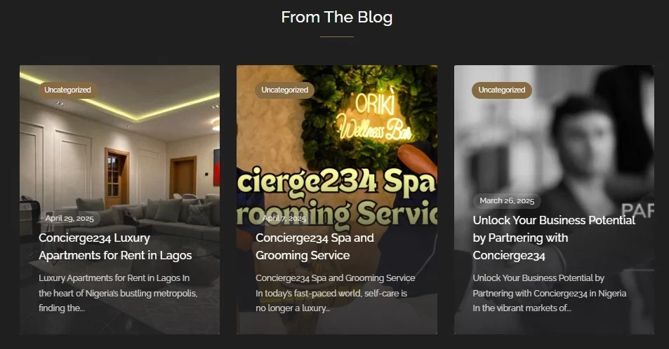 Concierge 234 website design, screen 7