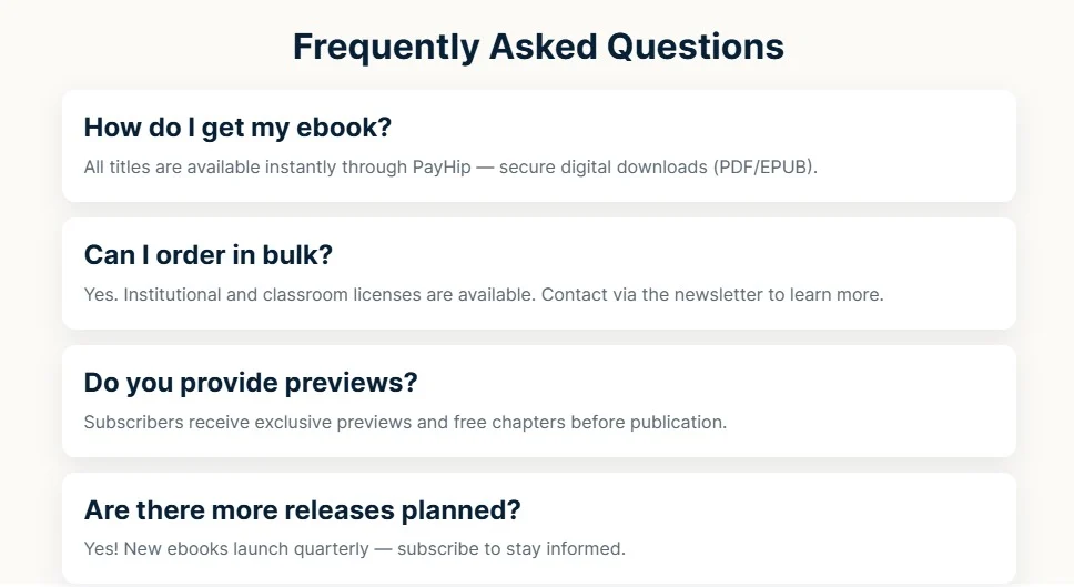 Being Informed Online website design, screen 4