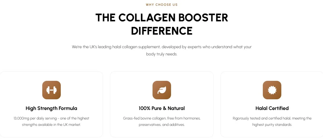 Collagen Booster website design, screen 4
