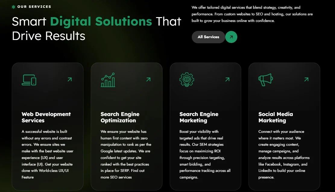 Hyperdeft website design, screen 4