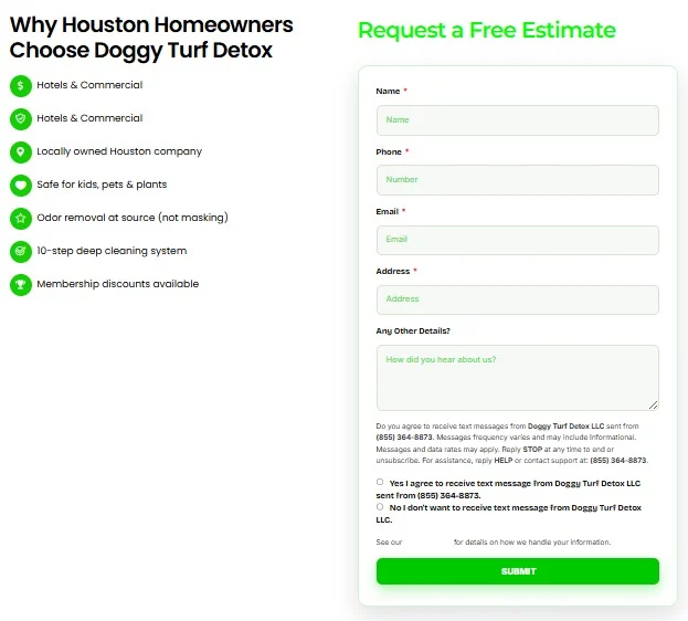 Doggy Turf Detox website design, screen 4