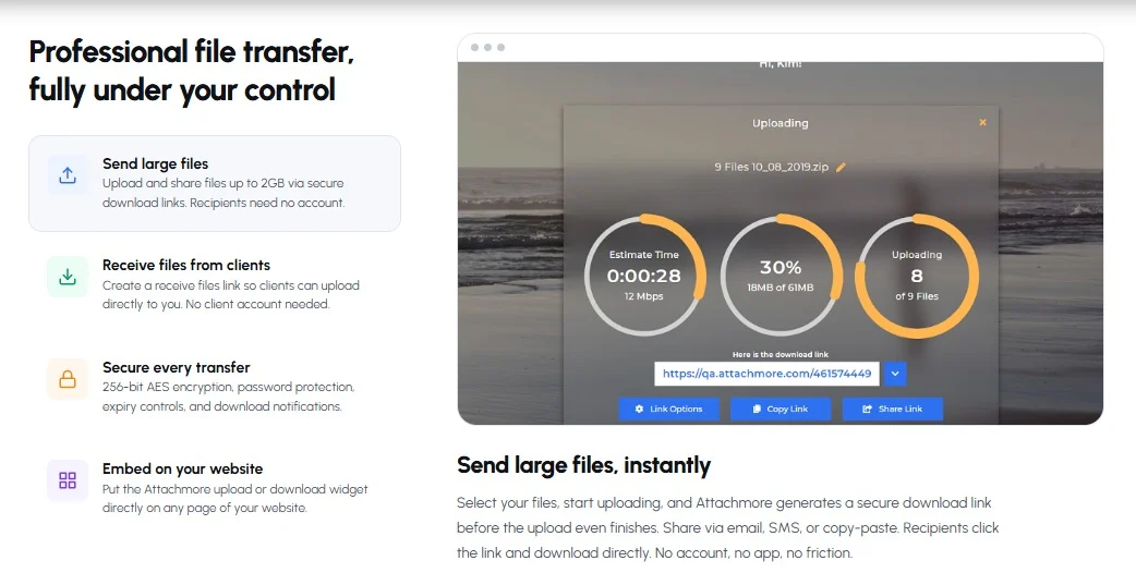 AttachMore by Automaterise website design, screen 6