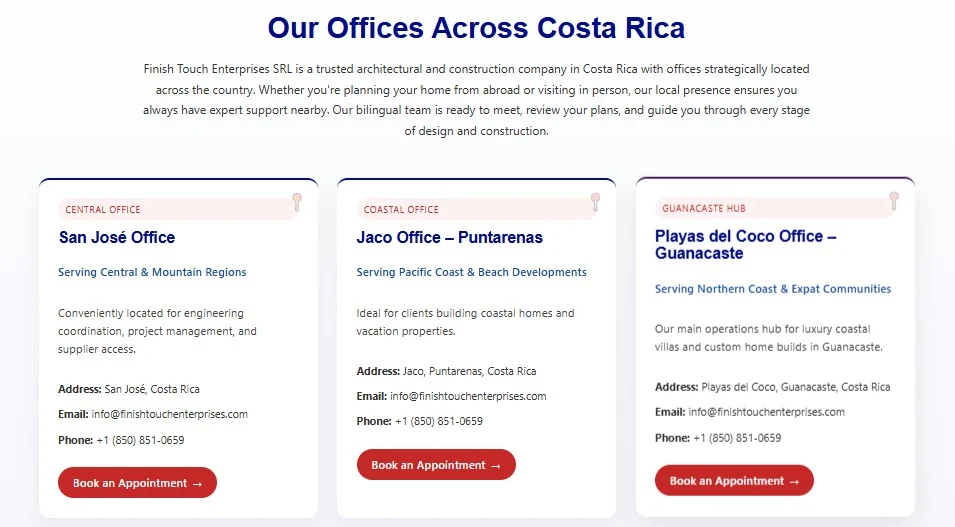 Finish Touch Enterprises website design, screen 5