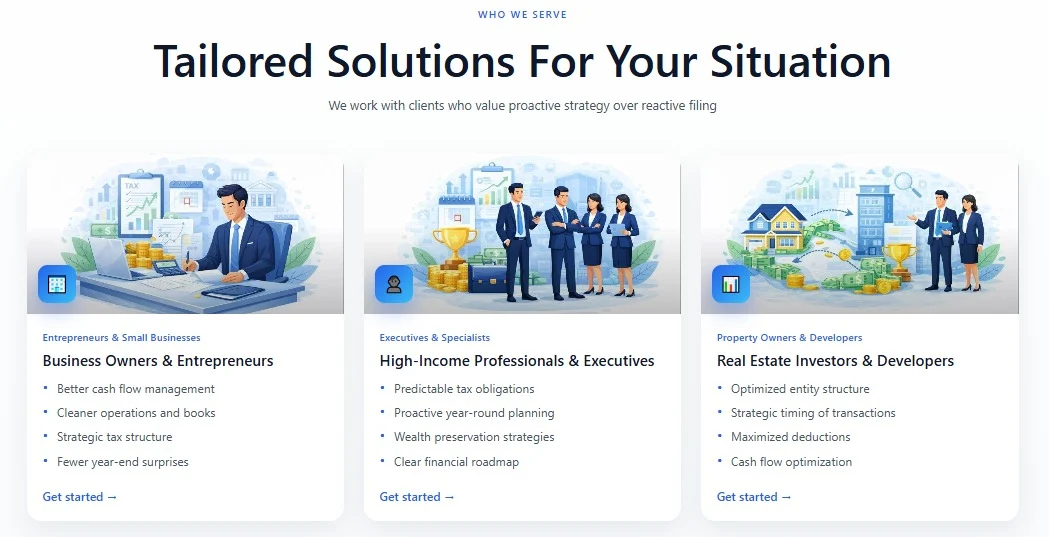 Simons Group website design, screen 4