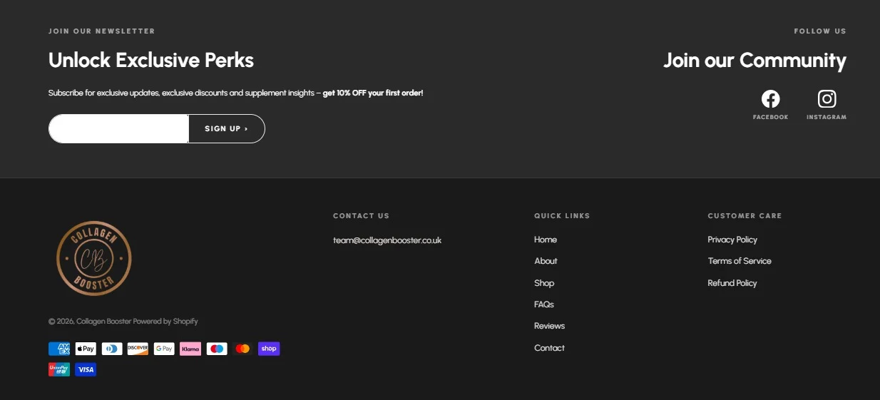 Collagen Booster website design, screen 5