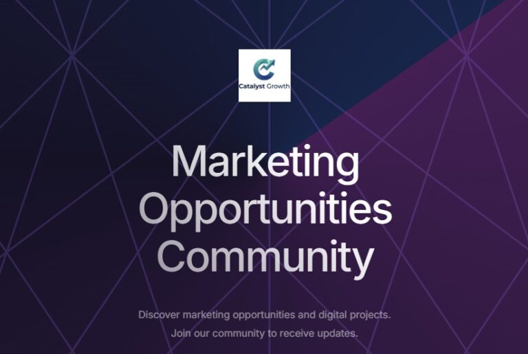 Catalyst Growth Community business growth landing page built in Carrd