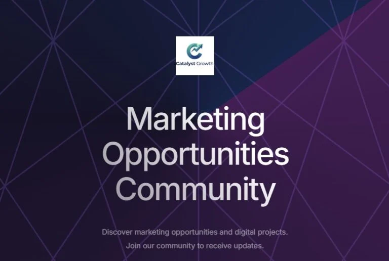 Catalyst Growth Community business growth landing page built in Carrd