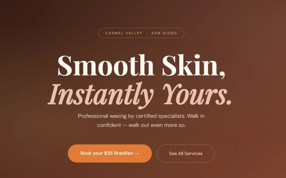 Waxing the City franchise Google Ads landing page