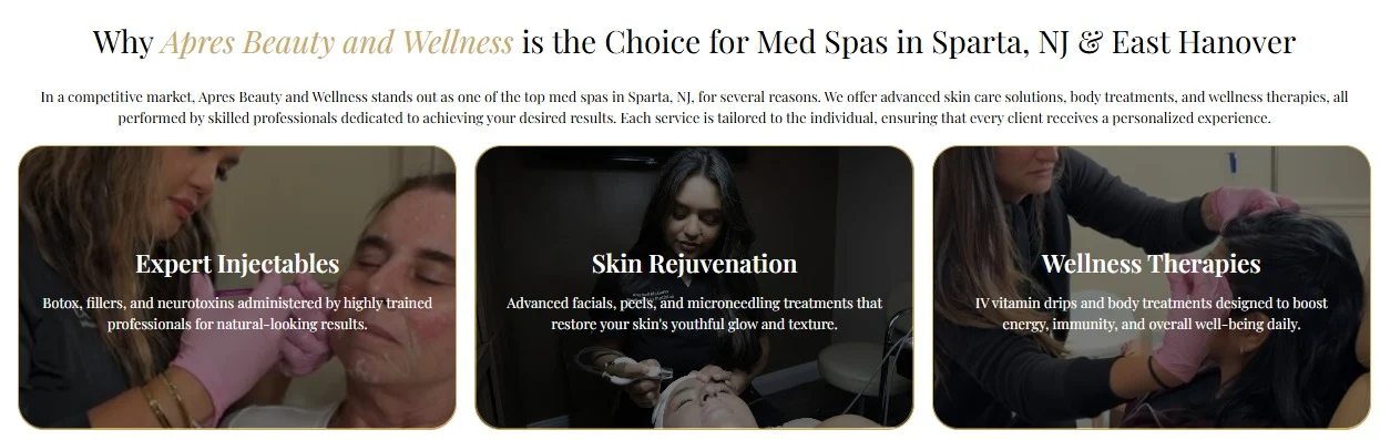 Apres Beauty and Wellness website design, screen 6