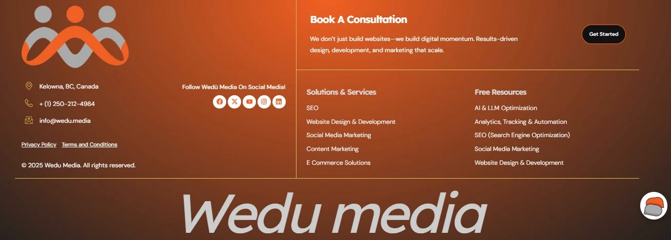 Wedu Media website design, screen 6