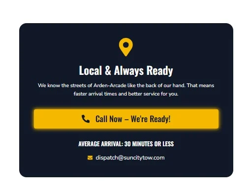 Sun City Tow website design, screen 6