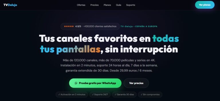 TVDeLujo Spanish subscription TV service website for Latin America