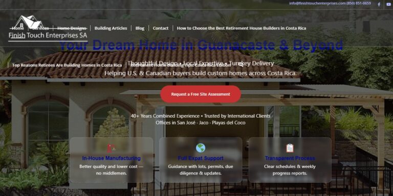 Finish Touch Enterprises home design and interior services website