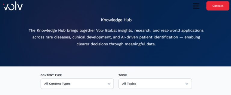 Volv Global technology knowledge hub website section design