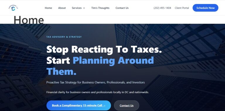 Simons Group tax advisory WordPress website redesign