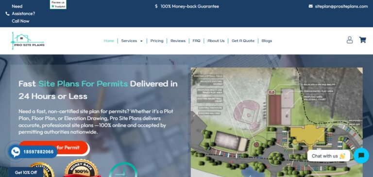 ProSitePlans site plan drafting website design and SEO project