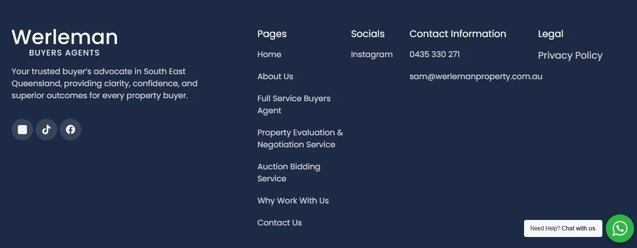 Werleman Property website design, screen 6
