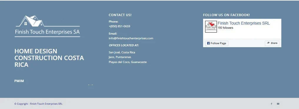 Finish Touch Enterprises website design, screen 7