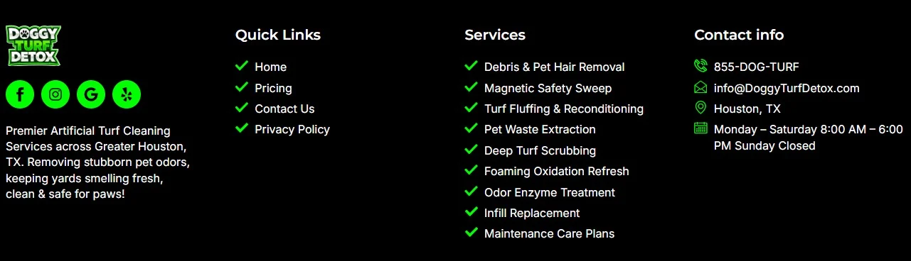 Doggy Turf Detox website design, screen 7