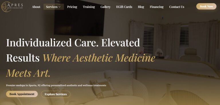 Apres Beauty and Wellness WordPress website design for beauty services