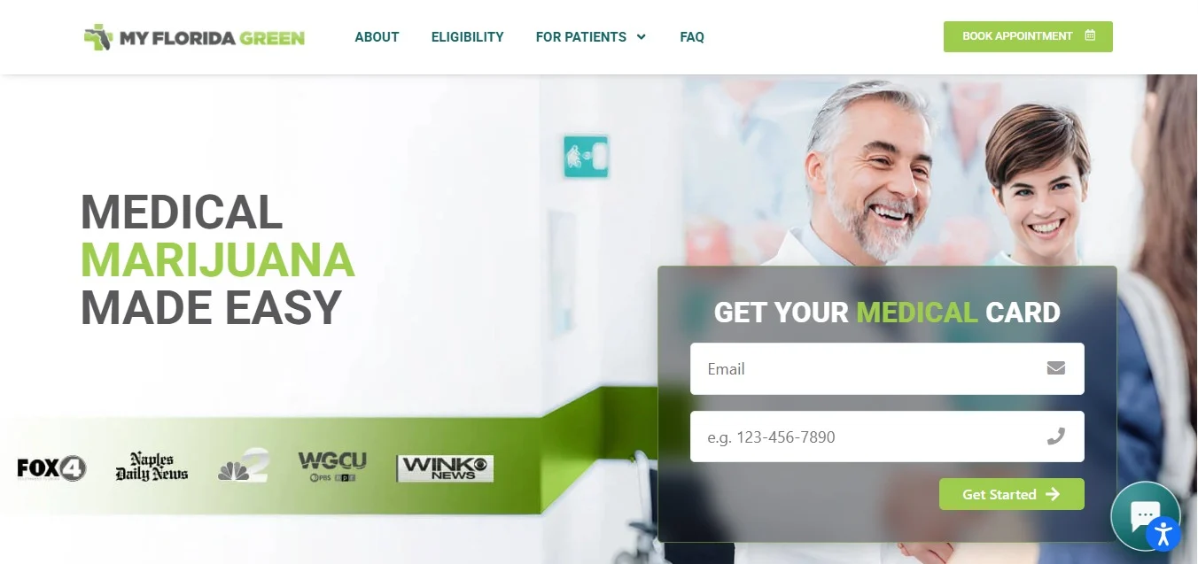 My Florida Green medical cannabis service WordPress website design