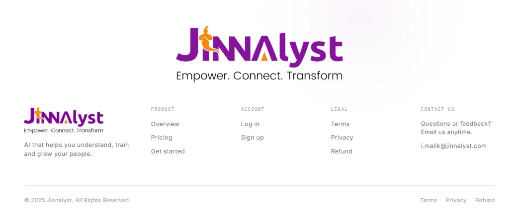 Jinnalyst website design, screen 8