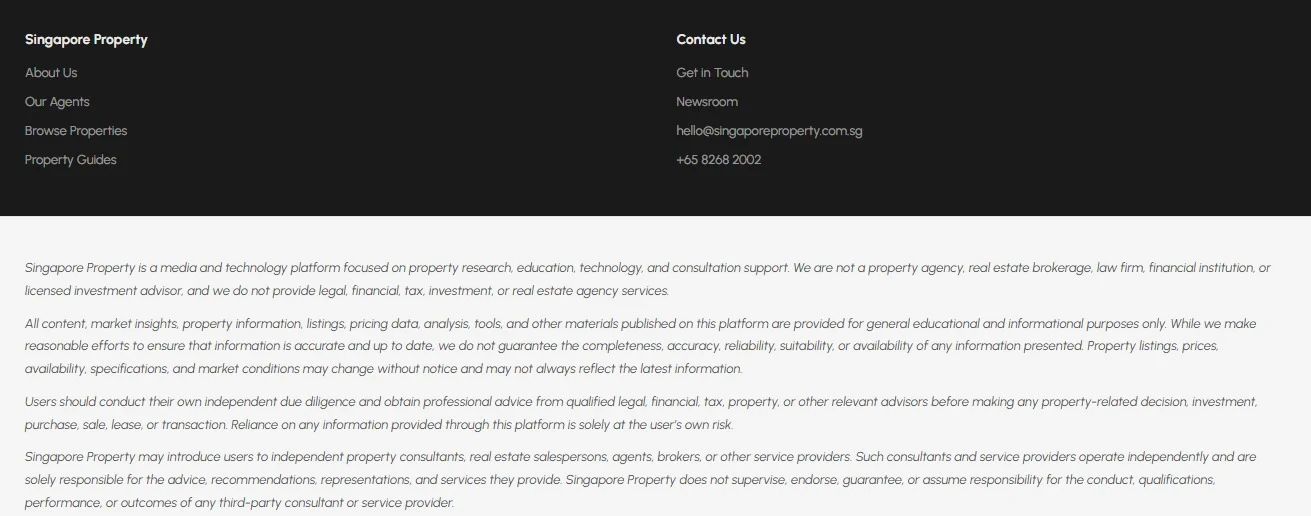 Singapore Property website design, screen 7
