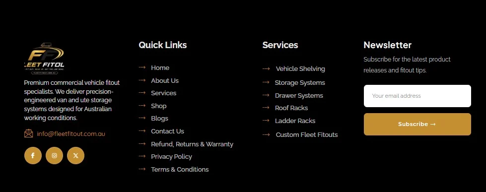 Fleet Fitout website design, screen 8