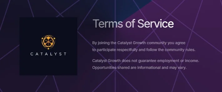 Catalyst Growth Community website design, screen 6