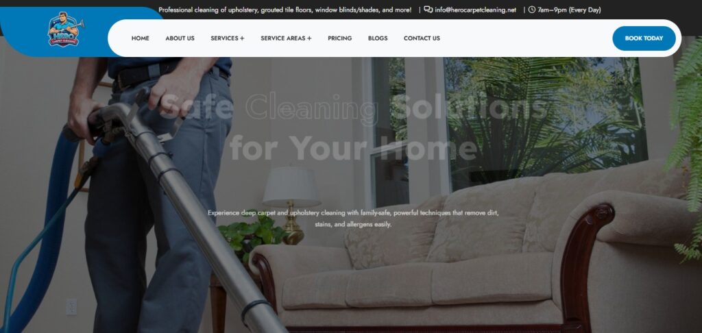 Hero Carpet Cleaning, full website website project