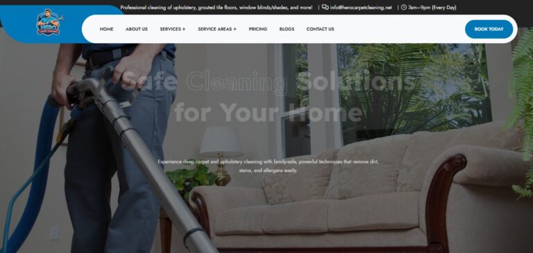 Hero Carpet Cleaning WordPress website design and service pages