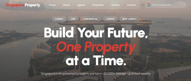 Singapore Property real estate WordPress website design and listings platform