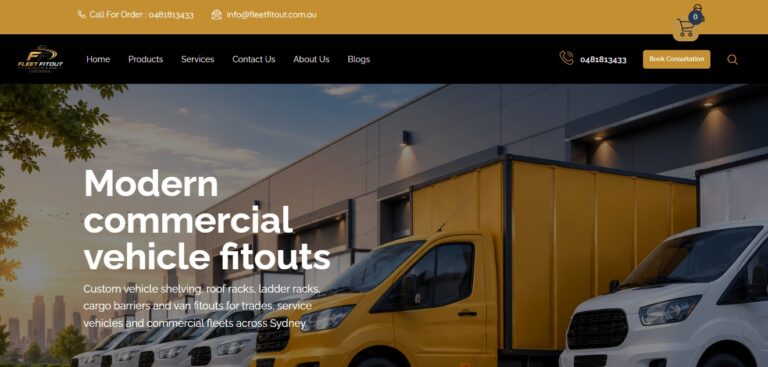 Fleet Fitout commercial vehicle fitout WooCommerce website design