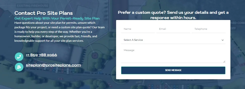 ProSitePlans website design, screen 8