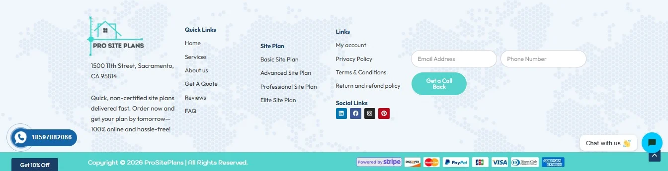 ProSitePlans website design, screen 9
