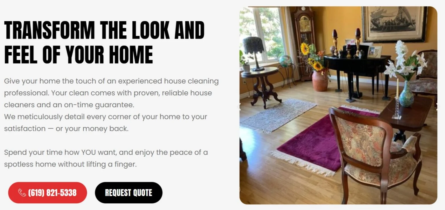 Clean Me Up Scotty website design, screen 3