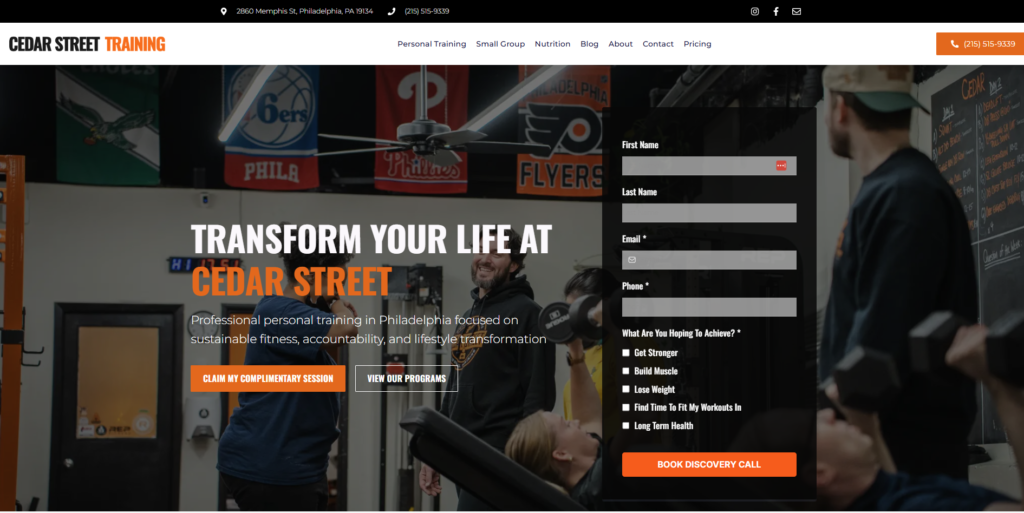Website Design — Personal Training Gym | Philadelphia, PA
